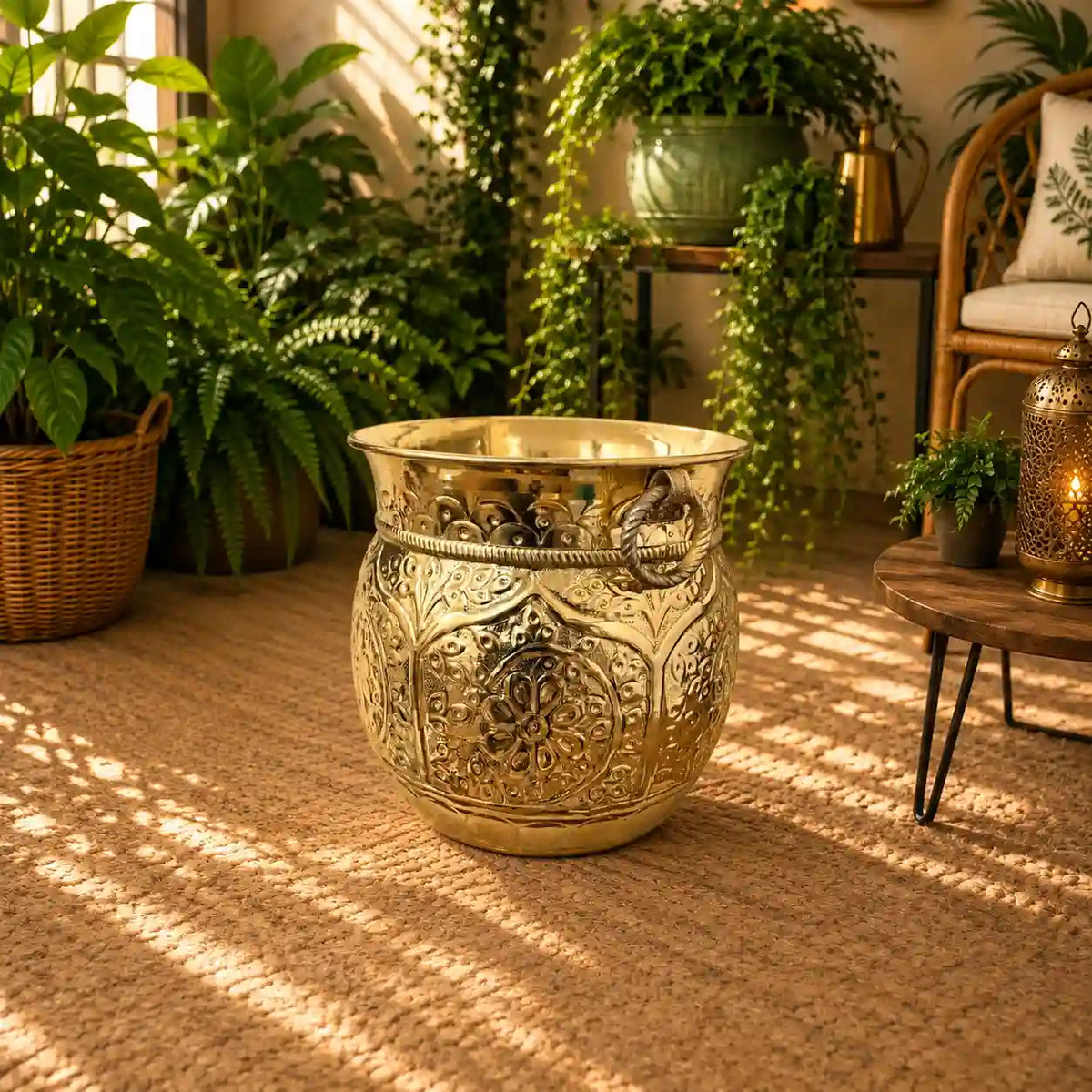 Brass Bucket Planter Pot