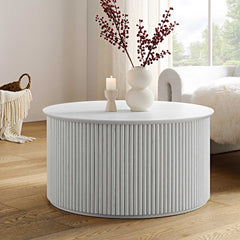 Velin Solidwood Round Coffee Table with Storage