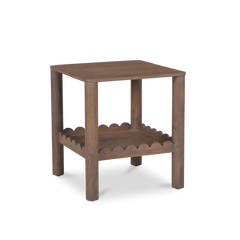 Indiana Scalloped Edge Solid Wood Accent Table – Modern Side Table