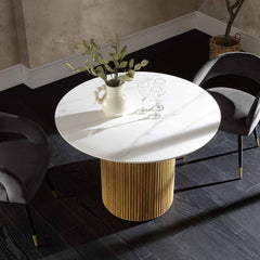Velin Round Solidwood Pedestal Dining Table