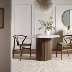 Velin Round Solidwood Pedestal Dining Table