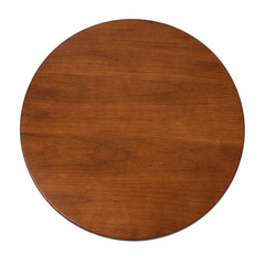 Elegant Mid-Modern Cane Accent Side Table with Wooden Finish & Brass Finish Base