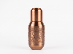 Handcrafted Copper Surai Water Bottle with Floral Engraving