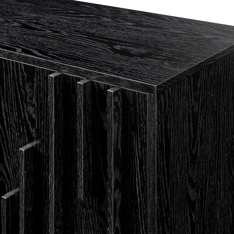 Anishka 55" Contemporary Wood Detailed 3-Door Sideboard