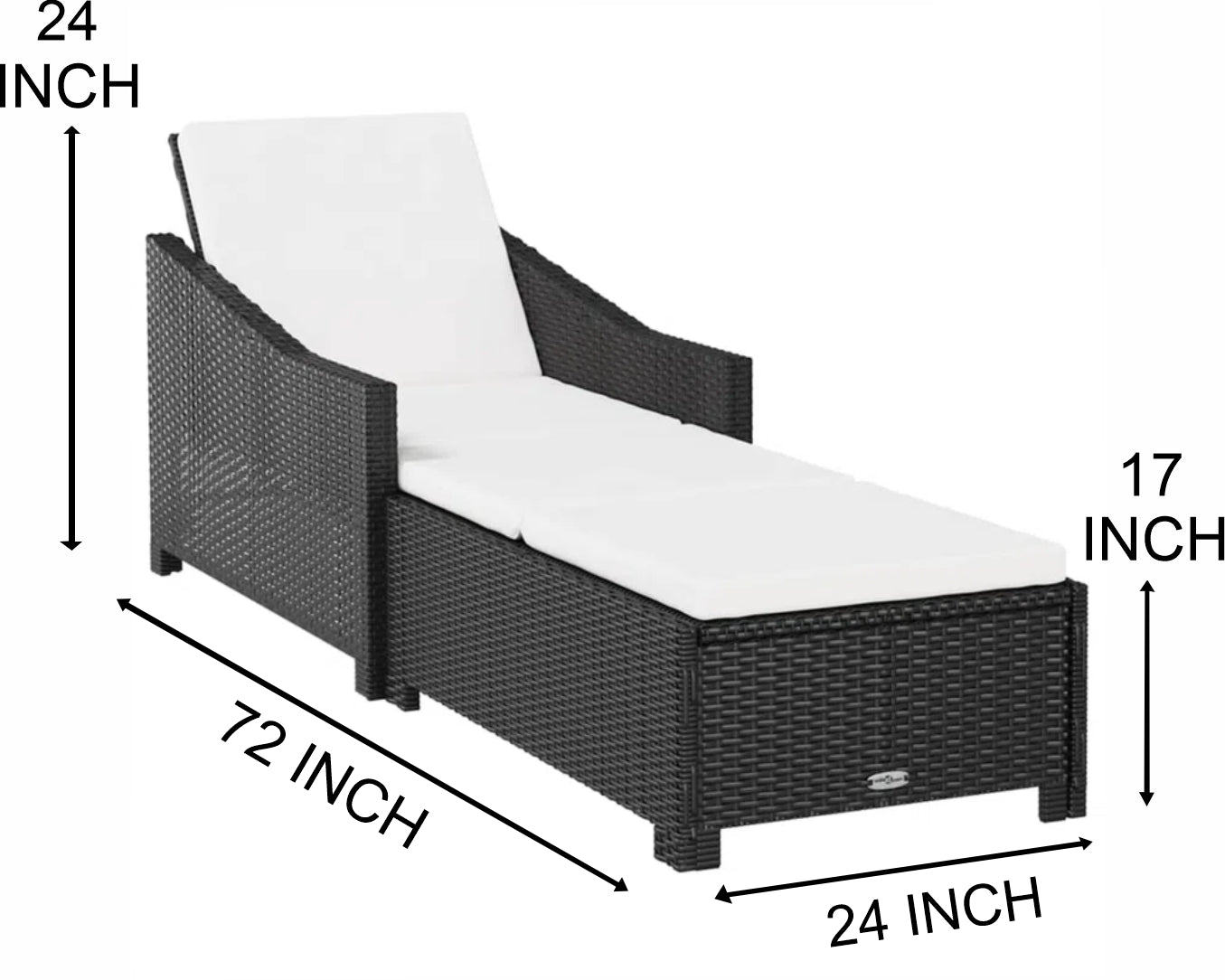 Rafin Outdoor Swimming Poolside Lounger (Black)