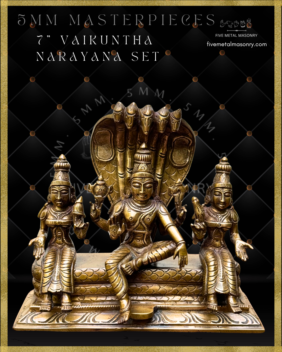 Vaikunta Narayana Panchaloha Bronze Icon Set - 7"-  Masterpieces Collection