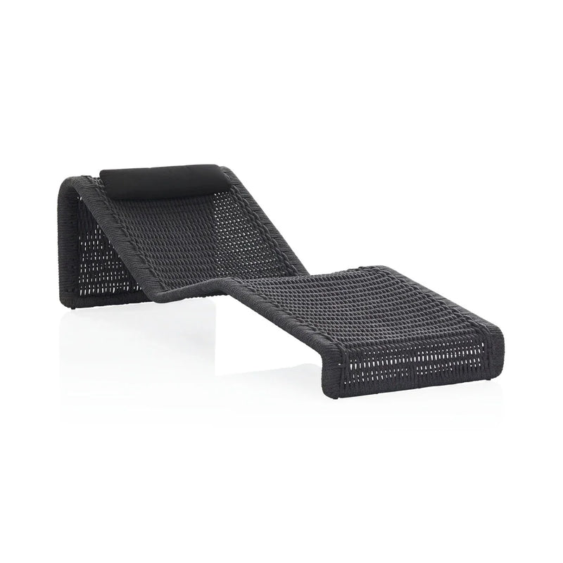 Adnet Outdoor Swimming Poolside Lounger Set of 2 (Black) Braided & Rope