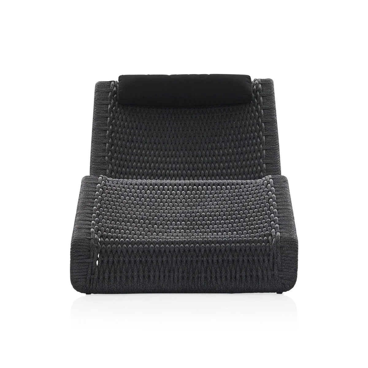 Adnet Outdoor Swimming Poolside Lounger Set of 2 (Black) Braided & Rope