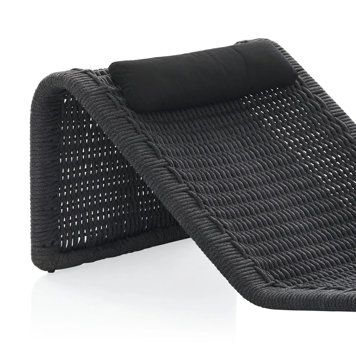 Adnet Outdoor Swimming Poolside Lounger Set of 2 (Black) Braided & Rope