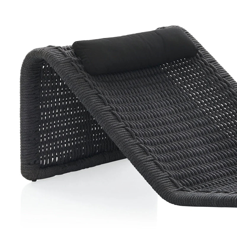 Adnet Outdoor Swimming Poolside Lounger Set of 2 (Black) Braided & Rope