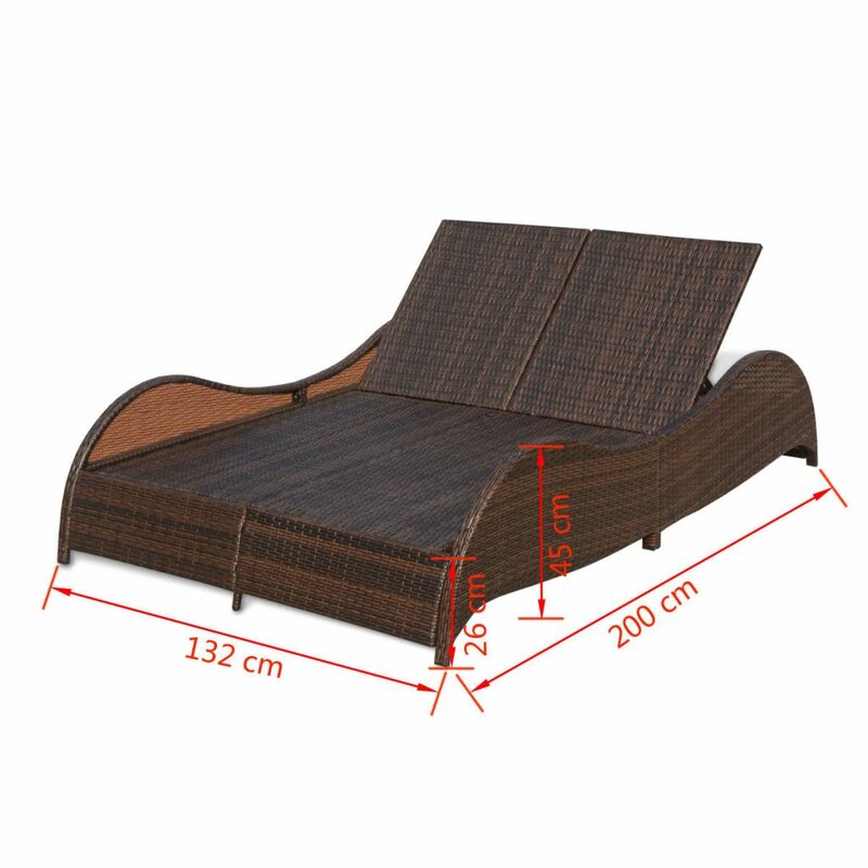 Capone Outdoor Poolside Sunbed With Cushion Daybed (Black/Brown)
