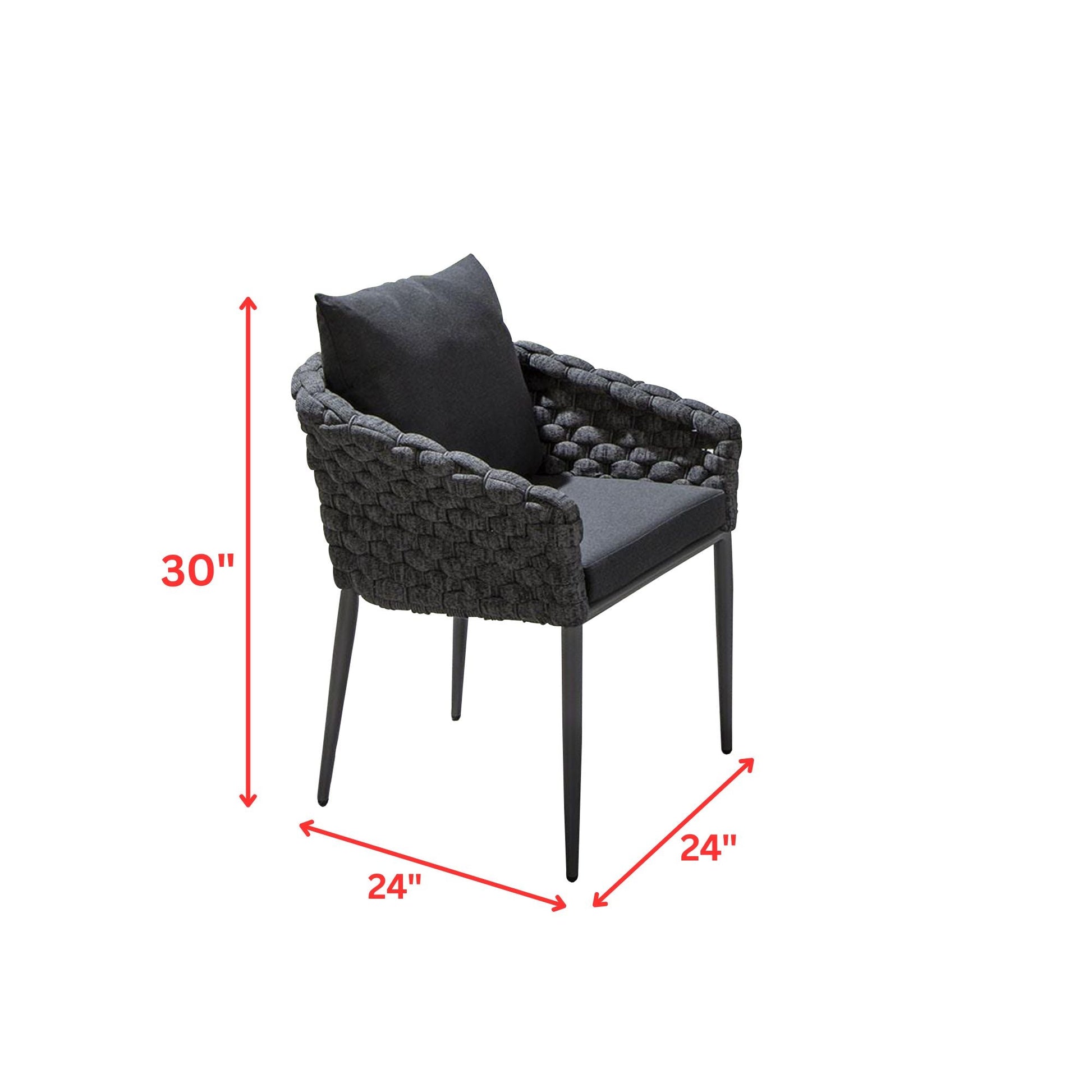 Luktro Outdoor Garden Patio Dining Set 4 Chairs and 1 Table Set Braided & Rope