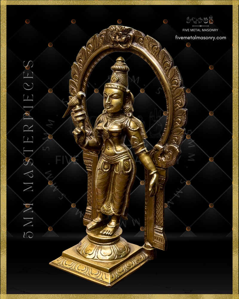 Meenakshi Panchaloha Bronze Icon - 11" with arch - Masterpieces Collection