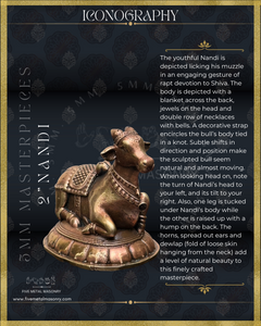 Nandi Panchaloha Bronze Icon - 2"-  Masterpieces Collection