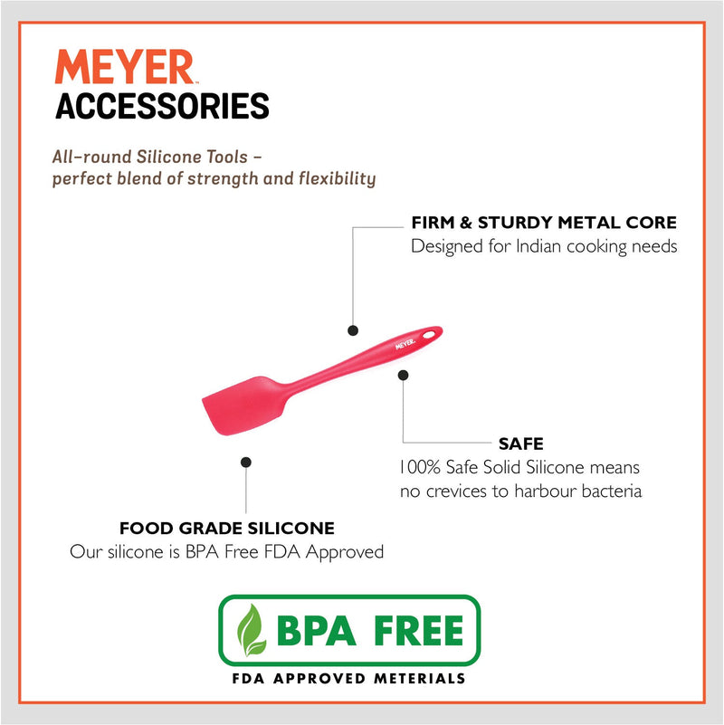 Meyer Silicone Accessories 2 pcs set - ( Spatula + Brush ), Red