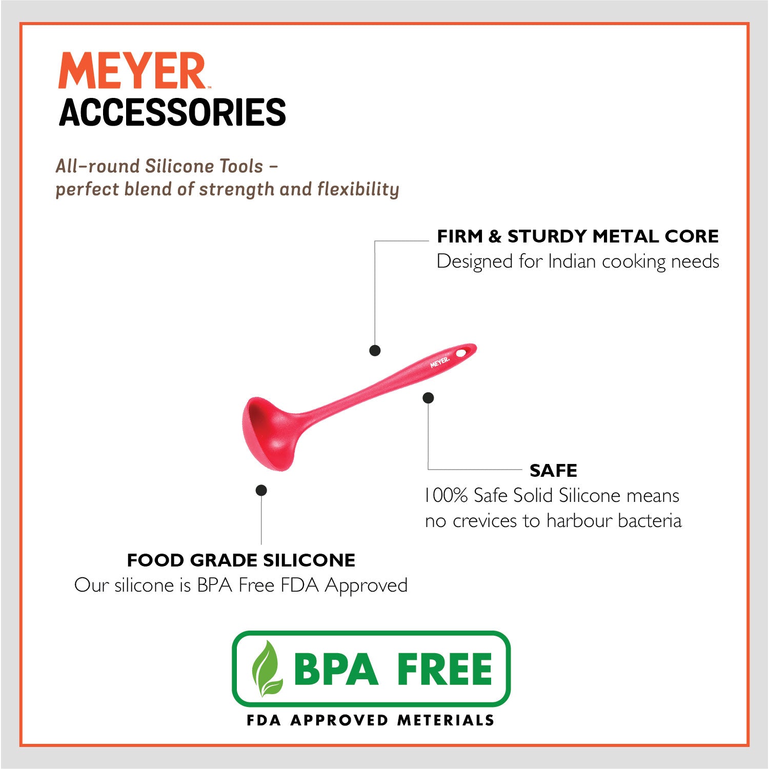Meyer Silicone Round Ladle, Red