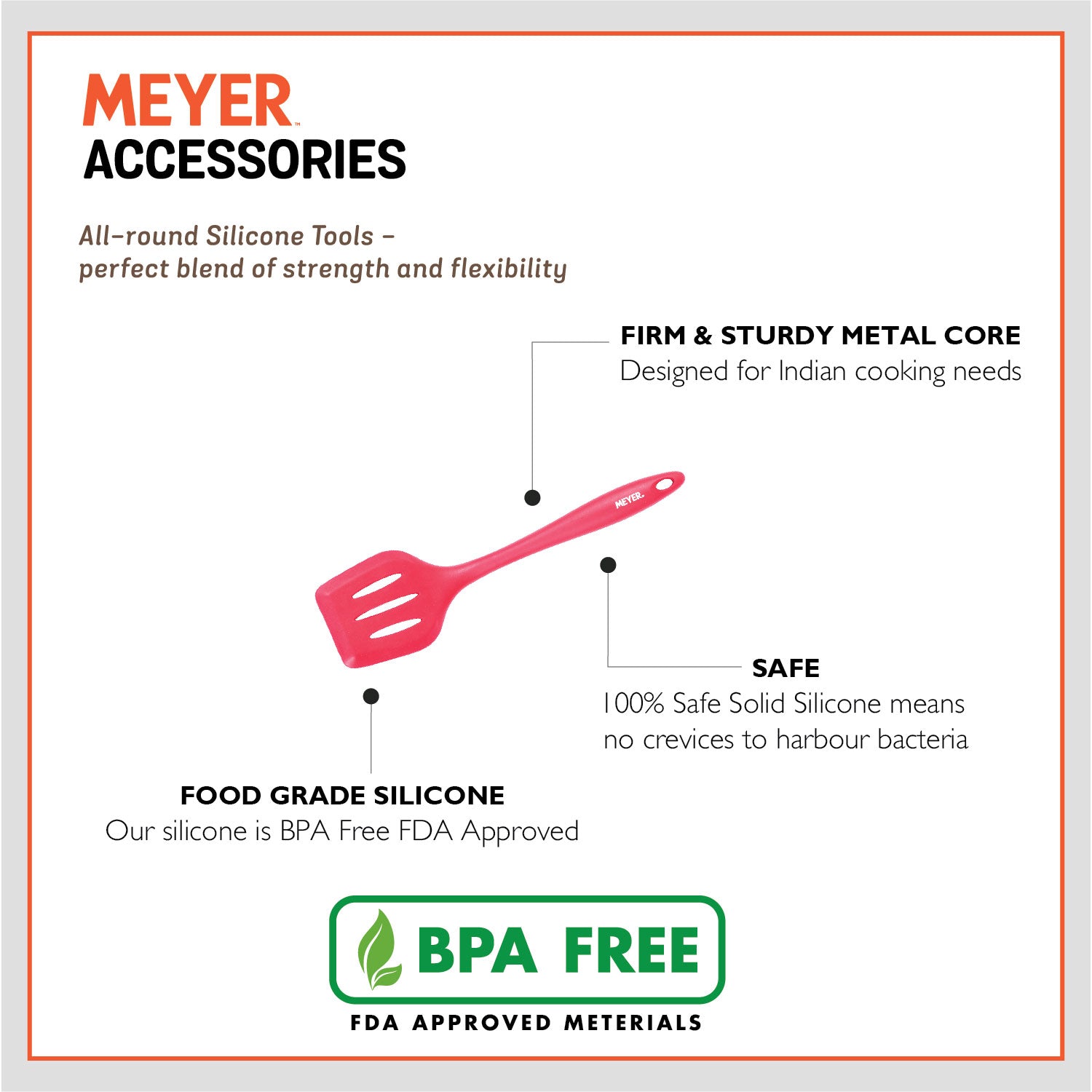 Meyer Silicone Slotted Turner, Red