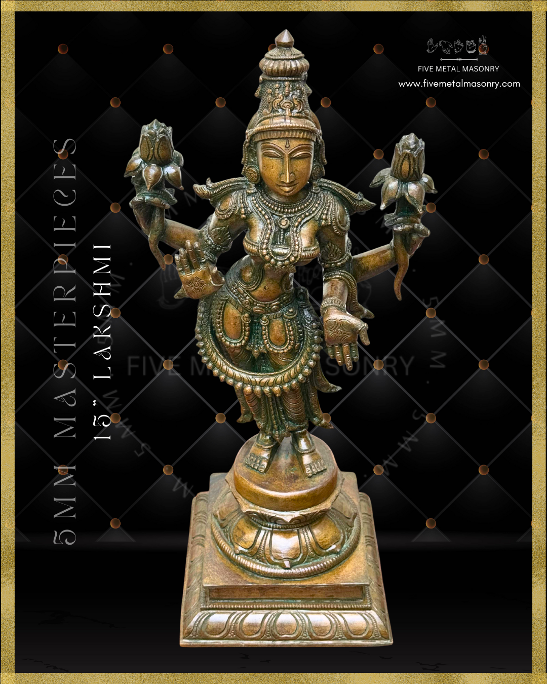 Lakshmi - Panchaloha Bronze Icon - 15" Standing - Masterpieces Collection