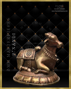 Nandi Panchaloha Bronze Icon - 2"-  Masterpieces Collection