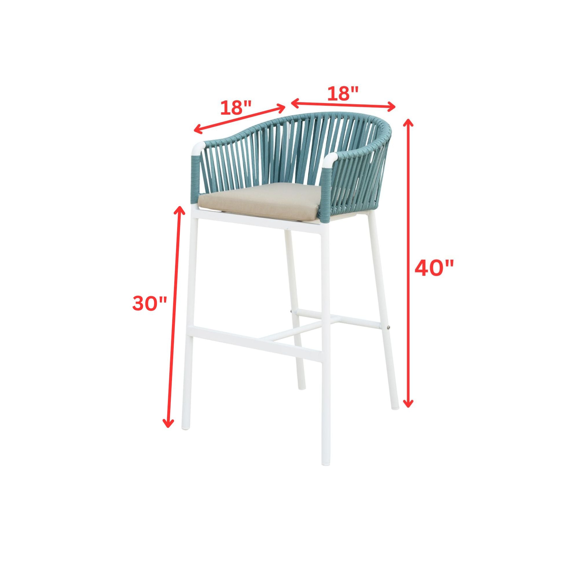 Alp Outdoor Patio Bar Chair 2 Chair For Balcony Braided & Rope