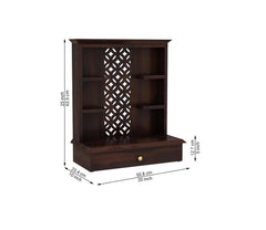 Vaishnav Heritage Solid Wood Home Temple with Ornate Back Panel