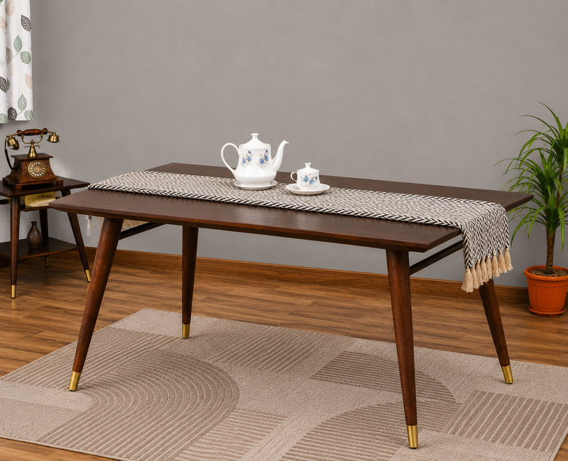 Ashton Solid Wood Rattan Cane Dining Table 4 Seater 
