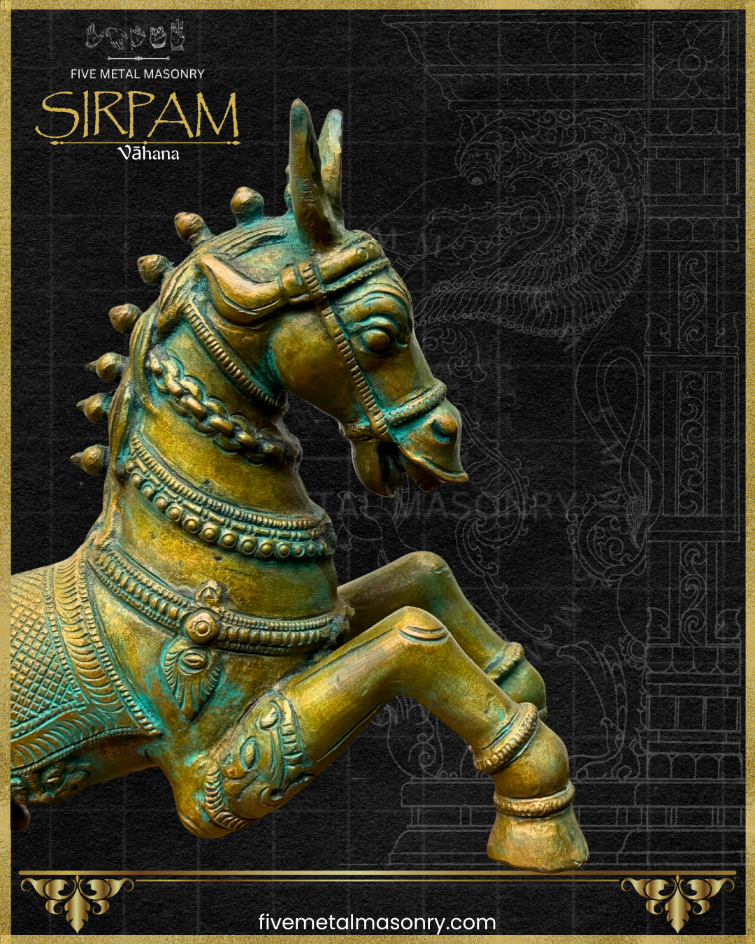 Asva:Horse Panchaloha Bronze Icon - 9" - Sirpam Collection