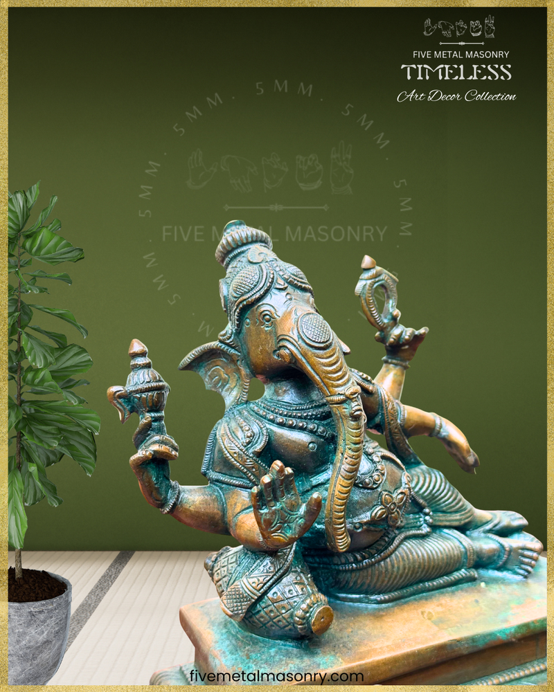 Sayana Ganesa Panchaloha Bronze Icon - 6.5" - Timeless Collection
