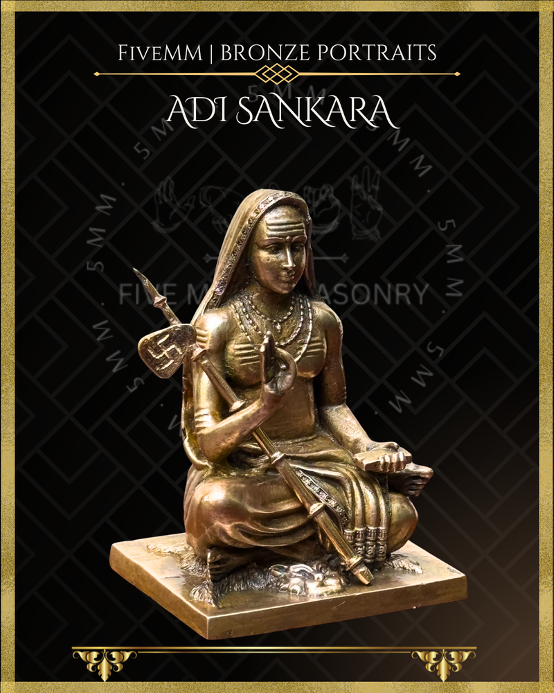 Adi Shankaracharya - 3" Panchaloha Bronze Icon