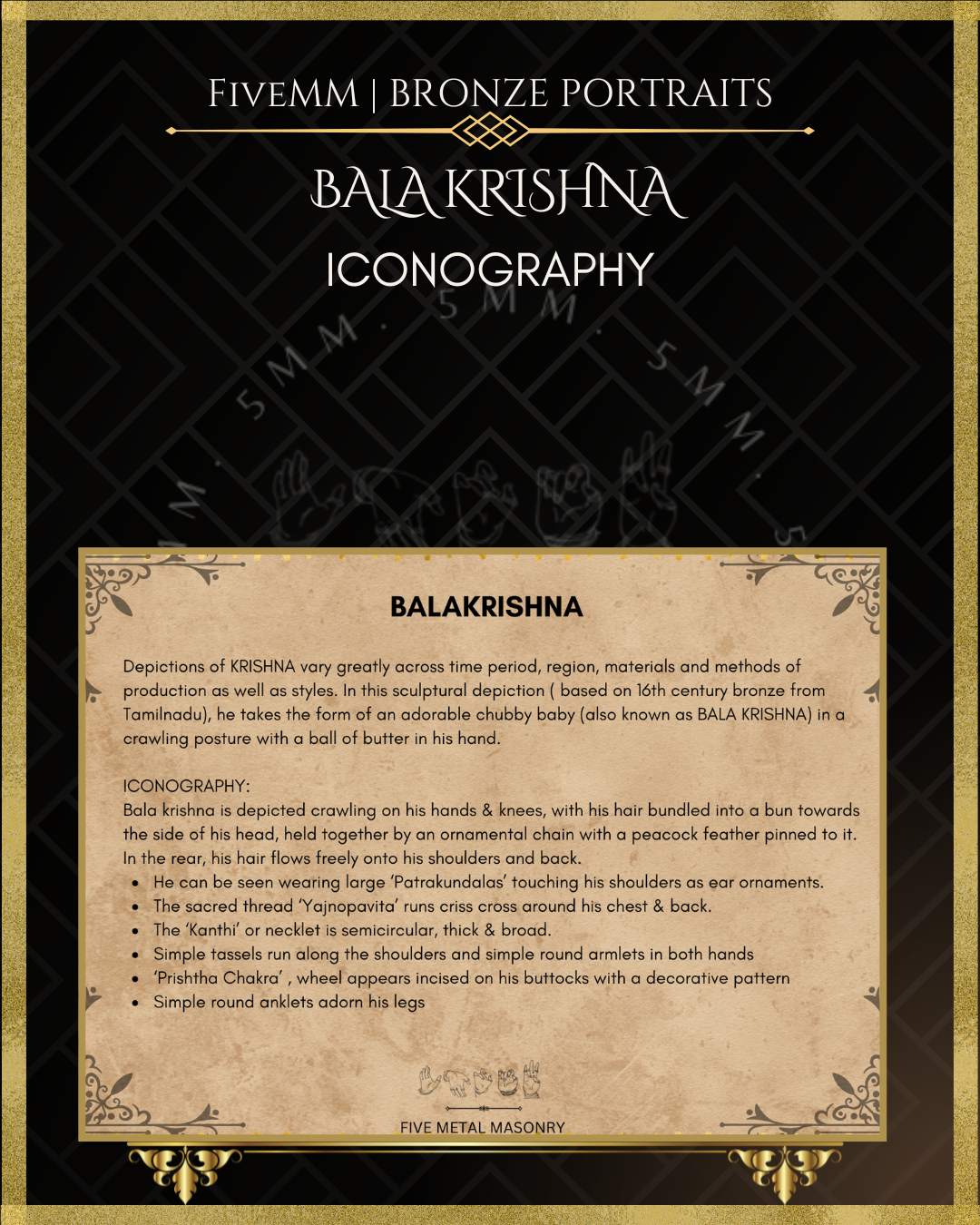 Bala Krishna Panchaloha Bronze Icon - 4"