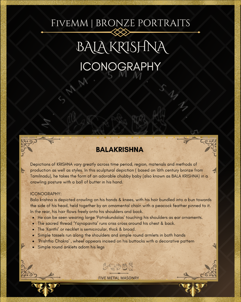 Bala Krishna Panchaloha Bronze Icon - 4"