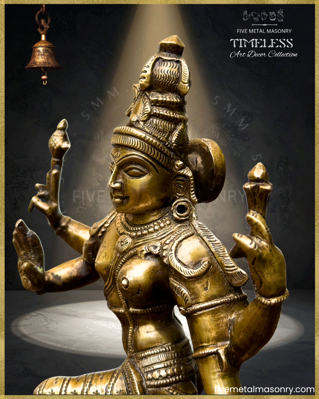 Ardhanarisvara | Shiva-Parvati composite Panchaloha Bronze Icon - 13"- Timeless Collection