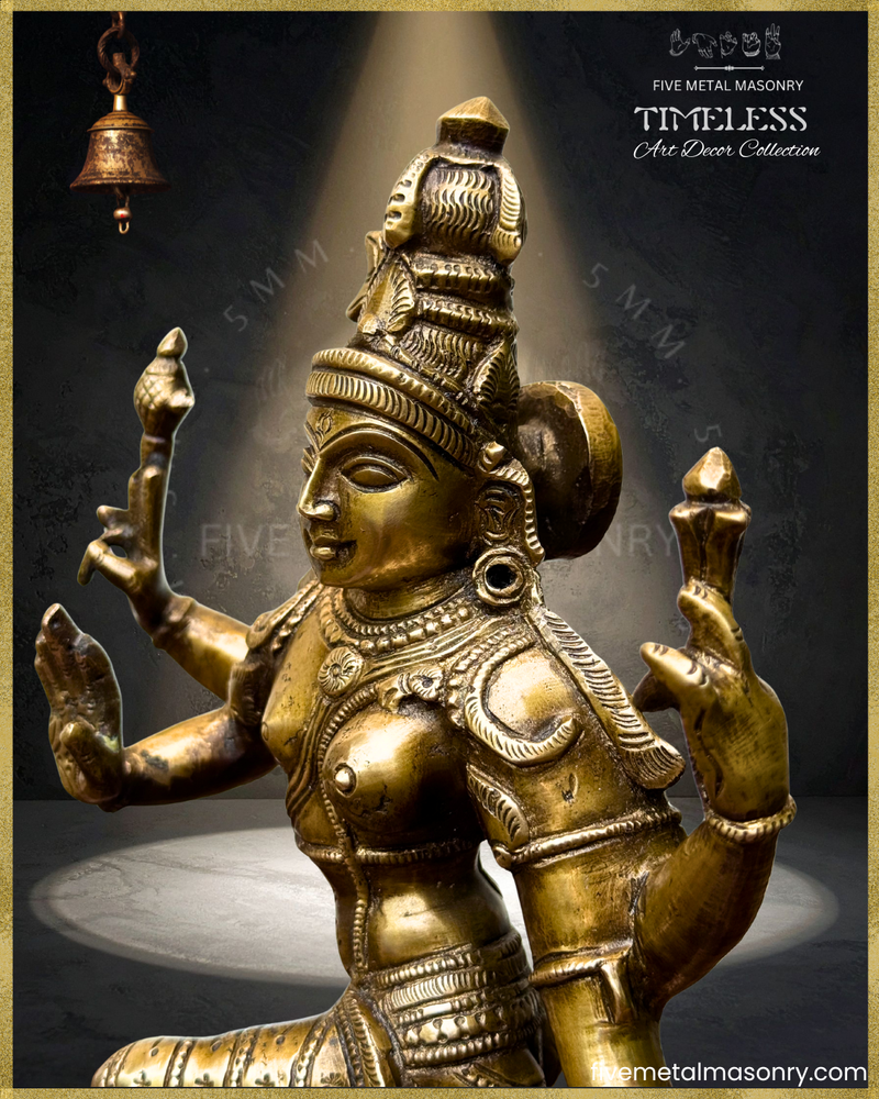 Ardhanarisvara | Shiva-Parvati composite Panchaloha Bronze Icon - 13"- Timeless Collection
