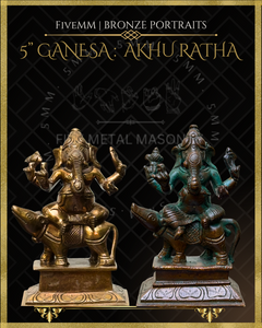 Ganesa on Mooshika Panchaloha Bronze Icon - 5"