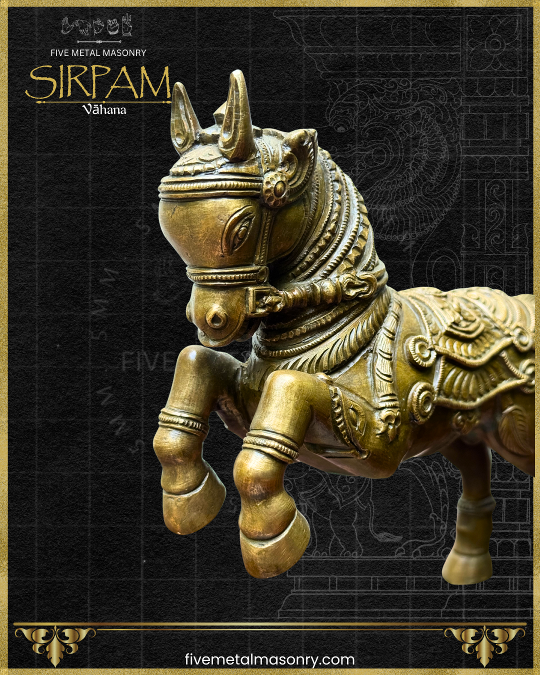 Asva:Horse Panchaloha Bronze Icon - 9" - Sirpam Collection