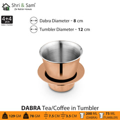 Stainless Steel 4 PCS Double Wall Coffee Dabra In Tumbler with Rose Gold PVD Coating Congo