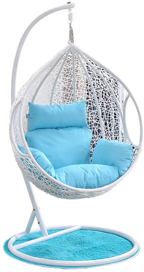 Elpidio Single Seater Hanging Swing With Stand For Balcony , Garden Swing (White)