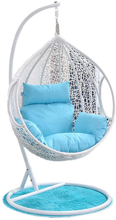 Elpidio Single Seater Hanging Swing With Stand For Balcony , Garden Swing (White)