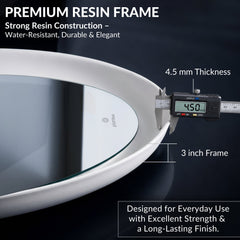 Plantex Resin Frame LED Bathroom Mirror/Designer Mirror for Living Room/Bathroom Mirror with LED Light/Dressing Room - Oval Shape (White, 32 x 24 Inch)-4