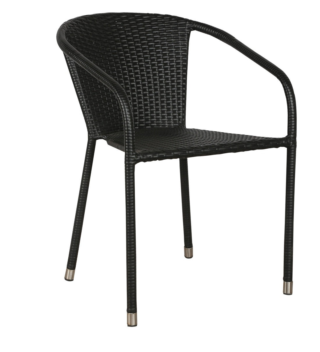 Duke Outdoor Patio Seating Set 4 Chairs and 1 Table Set (Black)