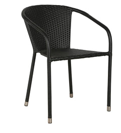 Duke Outdoor Patio Seating Set 4 Chairs and 1 Table Set (Black)