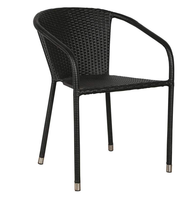 Duke Outdoor Patio Seating Set 4 Chairs and 1 Table Set (Black)