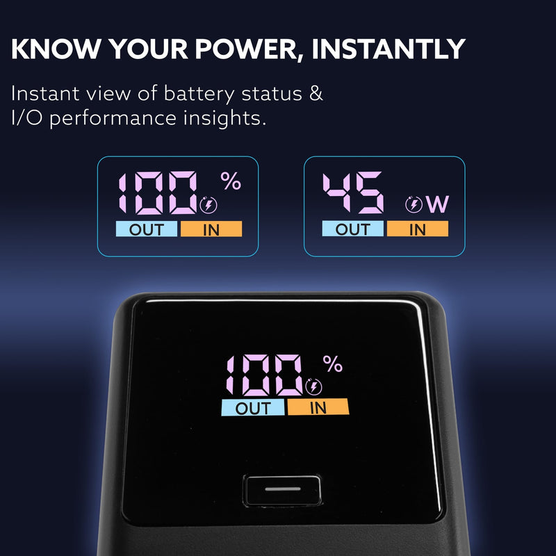 AGARO Impulse Power Bank 20000 mAh 100W 3-in-1 Power Bank with 100W PD & 33W QC Output, Fast Charge up to 3 Devices simultaneously, Compatible with Laptop, Mobile, Tablet, iPad, Smartwatch, Earbuds-4