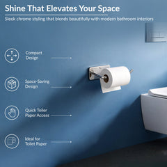 Plantex Stainless Steel Toilet Paper Roll Holder/Tissue Paper Holder in Bathroom/Kitchen/Bathroom Accessories - Wall Mount (Chrome)-6