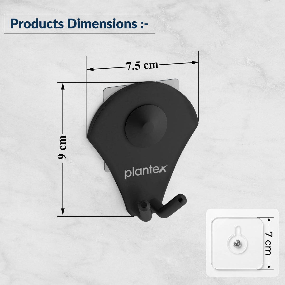 Plantex Royal Stainless Steel Robe Hook for Bathroom/Cloth-Towel Hanger/Napkin Hanger/Bathroom Accessories (Black, Powder Coated)-3