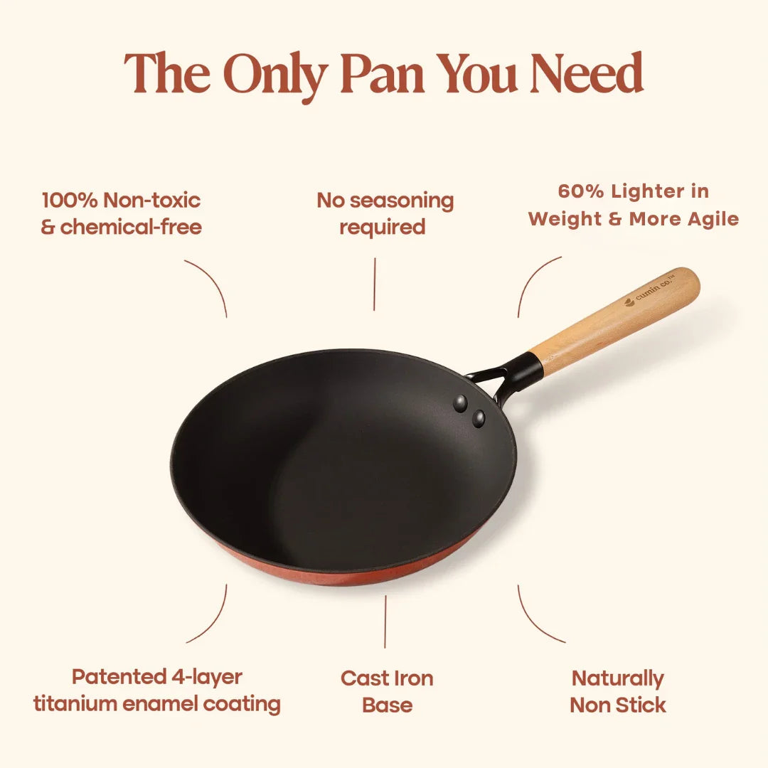 No. 9 Enamel Cast Iron Pan LITE (24cm)