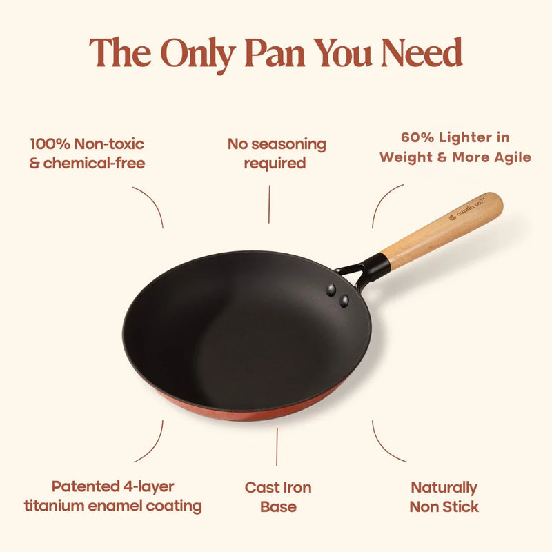 No. 9 Enamel Cast Iron Pan LITE (24cm)