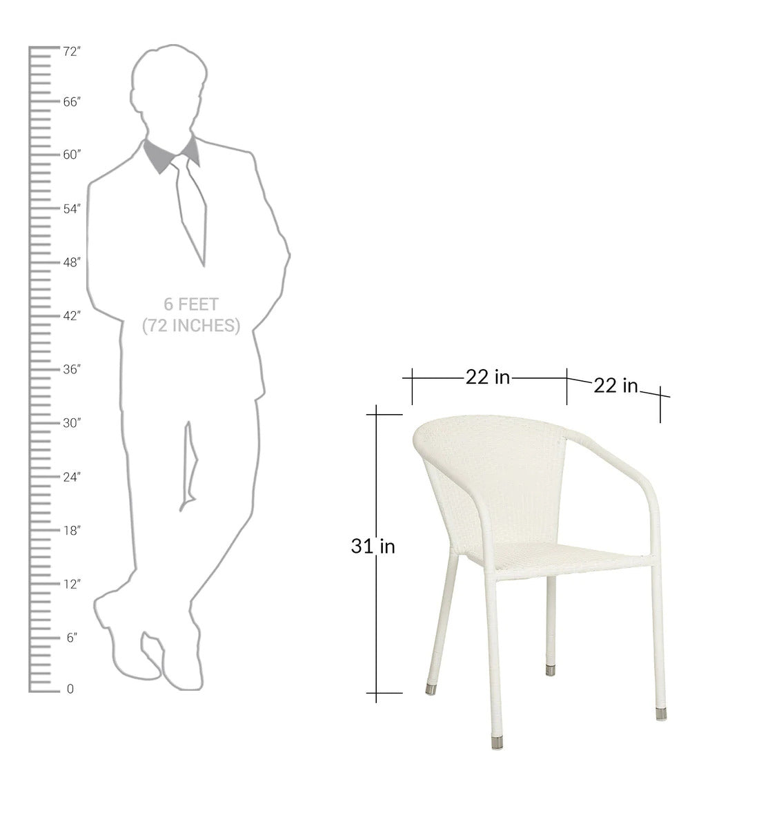 Gus Outdoor Patio Seating Set 2 Chairs and 1 Table Set (White)