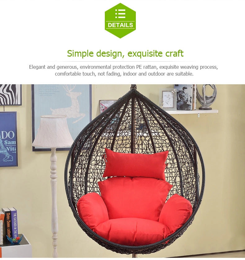 Orlanda Single Seater Hanging Swing With Stand For Balcony , Garden Swing (Black)