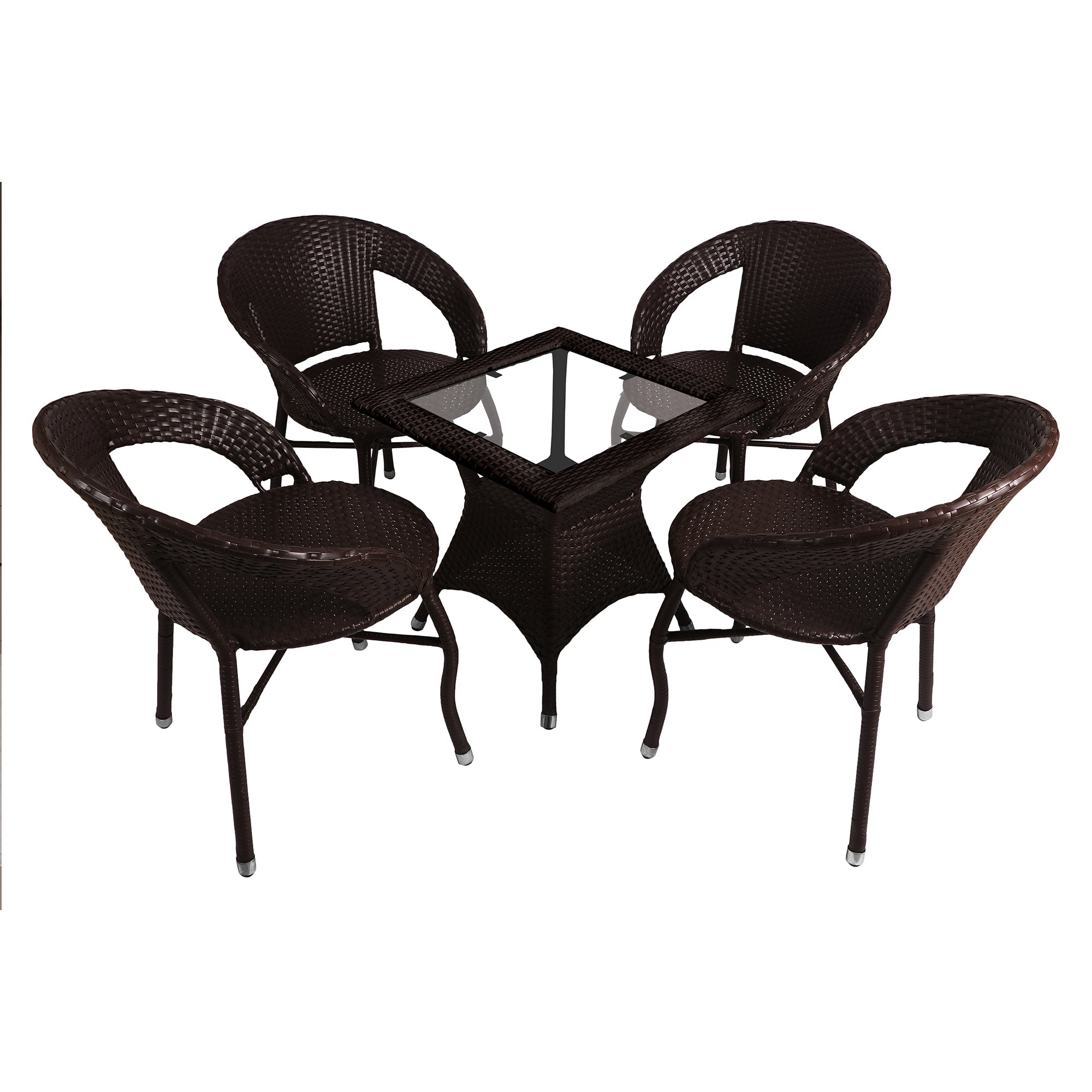 Bloom Outdoor Patio Seating Set 4 Chairs and 1 Table Set
